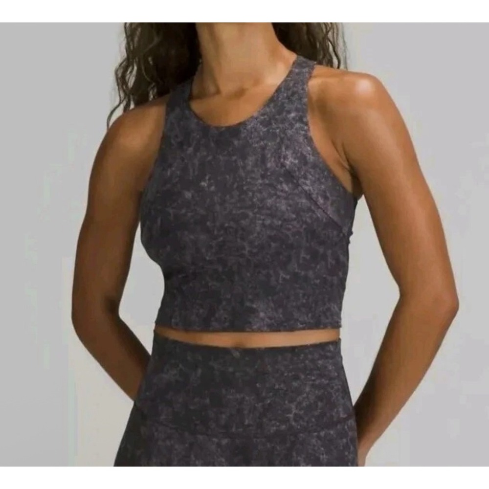 Lululemon Invigorate Train Crop Tank‎ Top Womens 8 Racerback Built In Bra EUC